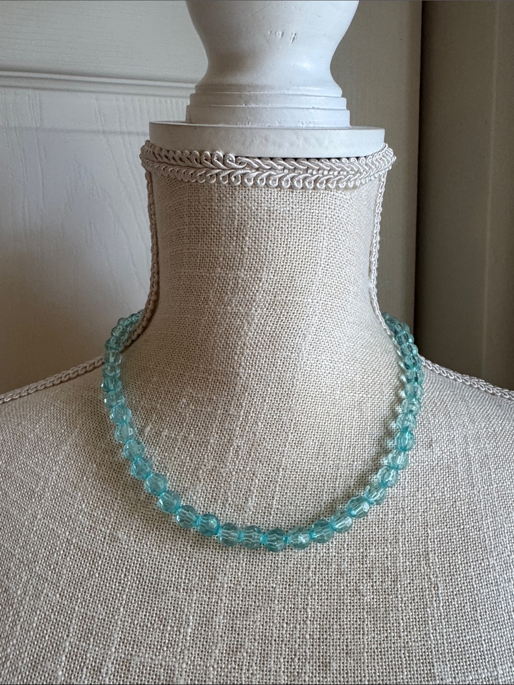 Aqua Crystal Bead Necklace - Women Jewelry